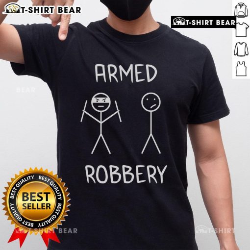 Top Armed Robbery Stickman Stick Figure T-Shirt featuring a unique stick figure design for bold fashion statements.