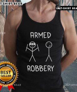 Top-armed robbery stickman figure wearing a tank top, showcasing a dynamic pose in a playful cartoon style.