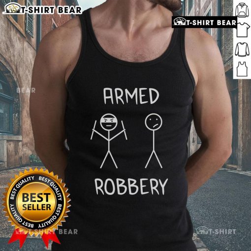 Top-armed robbery stickman figure wearing a tank top, showcasing a dynamic pose in a playful cartoon style.