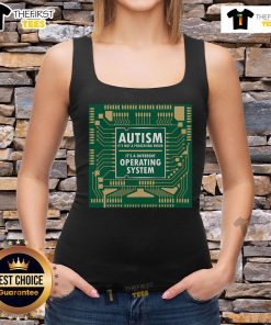 Autistic puzzle tank top featuring 'Top Autism Not Error' design for awareness and support of autism acceptance.
