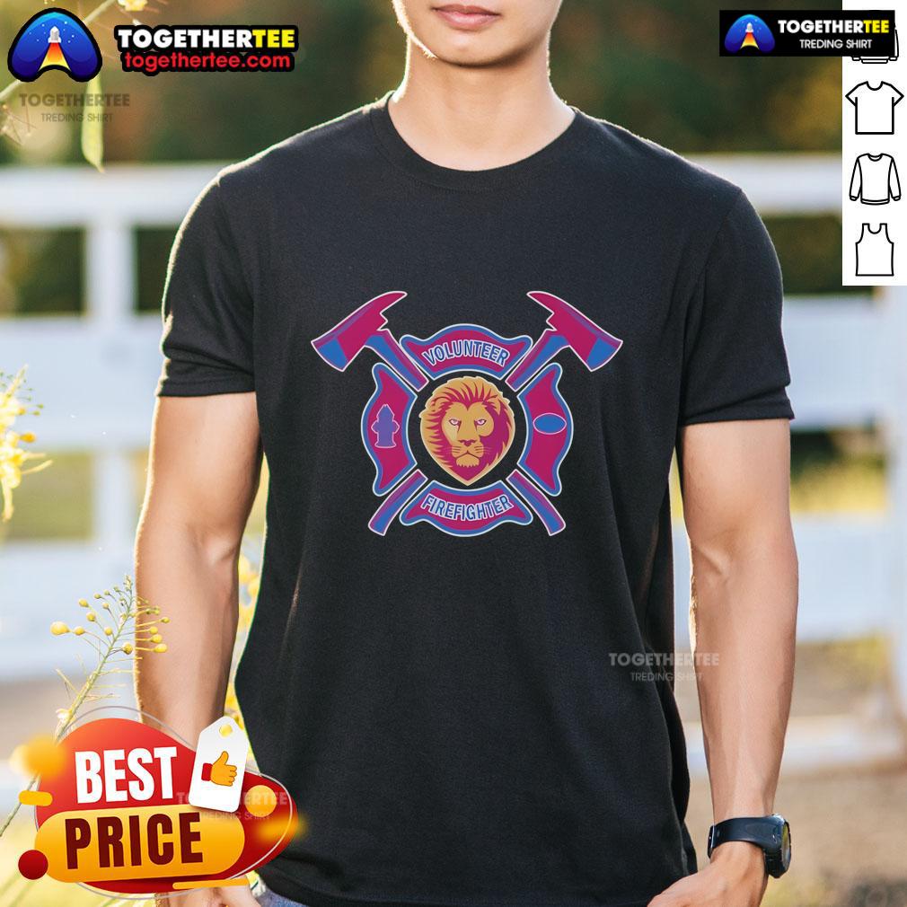 Top Brisbane Lions Volunteer Firefighter T Shirt Top Brisbane Lions Volunteer Firefighter T-Shirt featuring vibrant team colors and logo, perfect for supporters and firefighters.