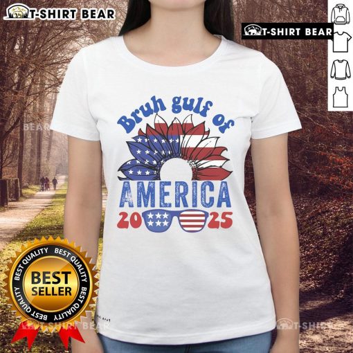 Top Bruh Gulf of America 2025 ladies tee featuring a vibrant design perfect for summer outings and beachwear.