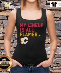 Stylish Top Calgary Flames My Lineup Tank Top featuring team colors and logo, perfect for fans and summer wear.