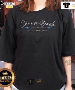 Top Cannon Beach Haystack Rock Oregon Oars Ladies Tee featuring a stylish design inspired by the iconic coastal landmark.