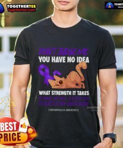 Top Cat Don't Judge Me Fibromyalgia Awareness T-Shirt featuring a cat graphic, promoting understanding of chronic pain.