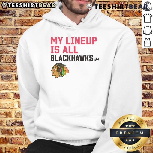 Top Chicago Blackhawks My Lineup Hoodie featuring team colors and logo, perfect for fans and game day attire.