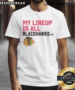 Top Chicago Blackhawks My Lineup T-Shirt featuring vibrant team colors and logo, perfect for fans and game day wear.
