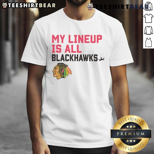 Top Chicago Blackhawks My Lineup T-Shirt featuring vibrant team colors and logo, perfect for fans and game day wear.