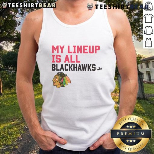 Stylish Top Chicago Blackhawks My Lineup Tank Top featuring team colors and logo, perfect for fans and summer wear.