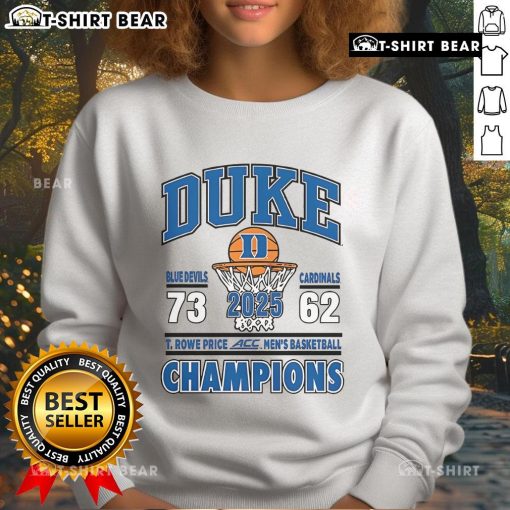 Top Duke 2025 Championship Sweatshirt in blue featuring bold logo and cozy design for ultimate fan comfort.