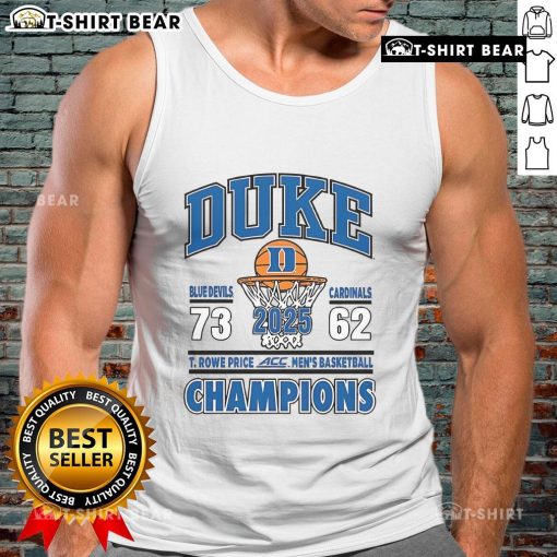 Top Duke 2025 Championship Tank Top featuring vibrant team colors and logo, perfect for fans celebrating the victory.