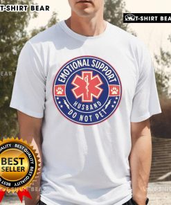 Top Emotional Support Husband Do Not Pet Service Dog T-Shirt featuring a fun graphic design for pet lovers.