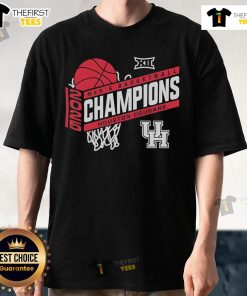Top Houston Cougars Men's Basketball 2025 Big 12 Champions T-Shirt featuring team logo and championship graphics.