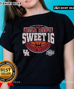 Top Houston Cougars NCAA Men's Sweet 16 2025 Ladies Tee showcasing team spirit for the road to the Final Four.