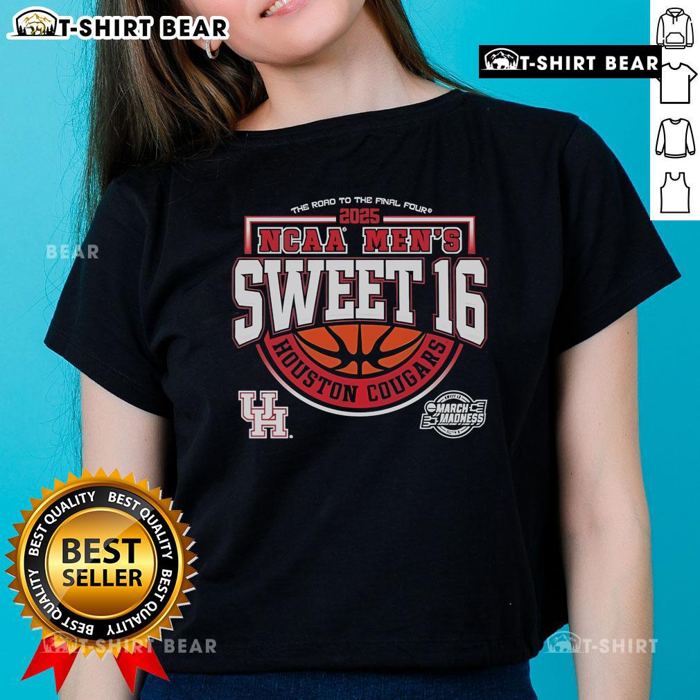 Top Houston Cougars NCAA Men's Sweet 16 The Road To The Final Four 2025 Ladies-Tee Top Houston Cougars NCAA Men's Sweet 16 2025 Ladies Tee showcasing team spirit for the road to the Final Four.