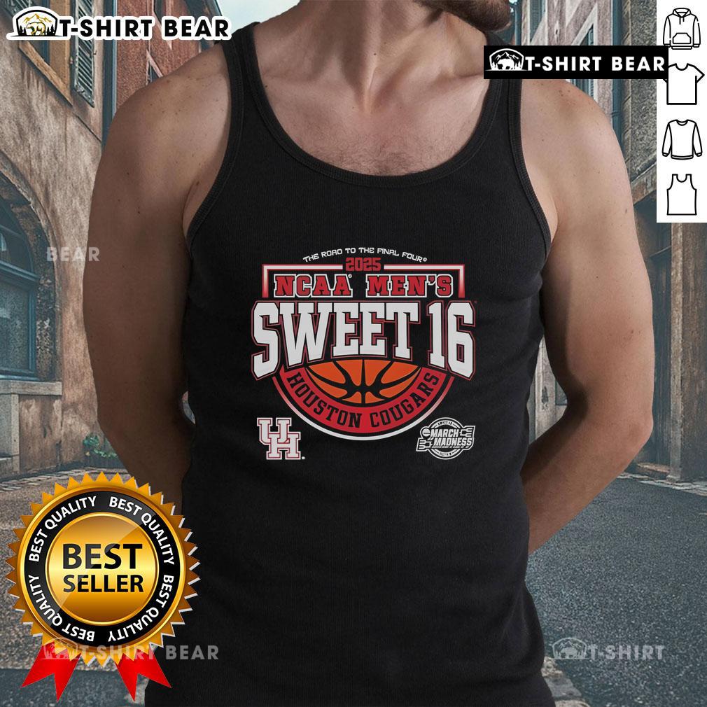 Top Houston Cougars NCAA Men's Sweet 16 The Road To The Final Four 2025 Tank Top Alt Text: Top Houston Cougars NCAA Men's Sweet 16 2025 Tank Top showcasing team spirit for the Road to the Final Four.
