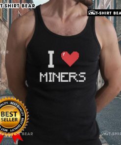 Stylish 'I Love Miners' Minecraft tank top for gamers, featuring a fun design perfect for summer adventures.