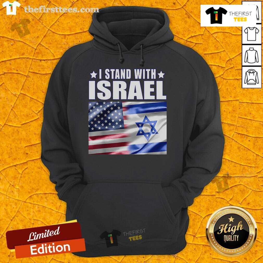 Top I Stand With Israel Support Israel Hoodie Alt Text: Top I Stand With Israel Support Israel Hoodie in black, featuring bold text design promoting solidarity with Israel.