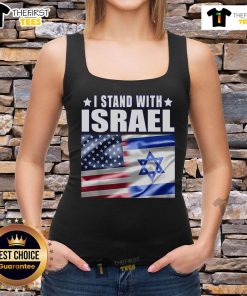 Support Israel tank top featuring 'I Stand With Israel' graphic, perfect for showing solidarity and style.