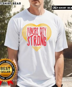 Alt Text: Top Kansas City Strong Heart T-Shirt featuring a bold heart design, perfect for showing Kansas City pride.