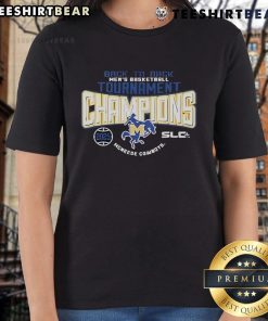 Alt Text: 2025 McNeese State Cowboys Southland Conference Men's Basketball Tournament Champions ladies tee shirt design.
