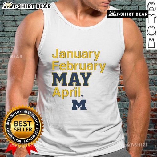 Top Michigan Basketball tank top for January-February-March-April, featuring vibrant colors and bold team logo design.