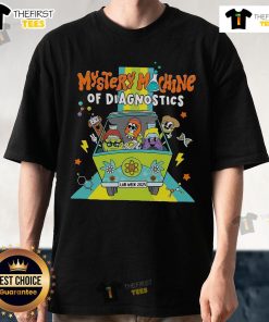 Top Mystery Machine Of Diagnostics Lab Tech Lab Week 2025 T-Shirt featuring vibrant graphics and playful lab-themed design.
