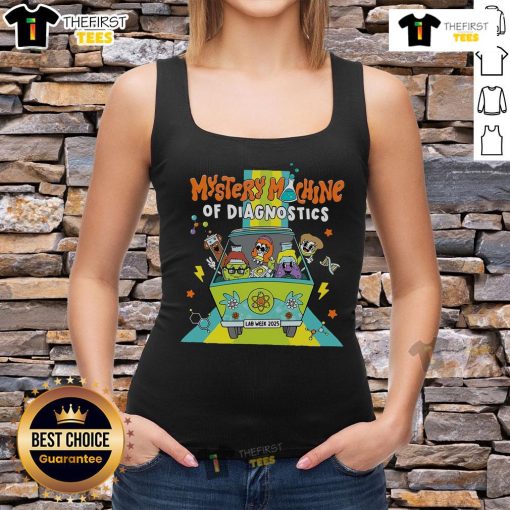 Top Mystery Machine of Diagnostics Lab Tech Lab Week 2025 tank top featuring vibrant graphics and a comfortable fit.