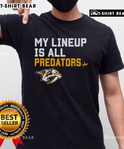 Top Nashville Predators My Lineup T-Shirt featuring team colors and logo, perfect for fans supporting their favorite NHL team.