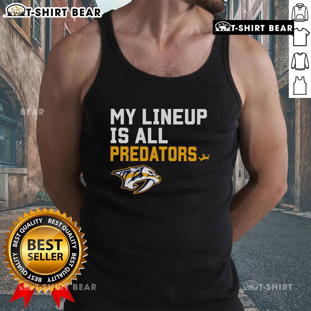 Top Nashville Predators My Lineup Tank Top Alt Text: Stylish Top Nashville Predators My Lineup tank top featuring team colors and logo, perfect for game day attire.