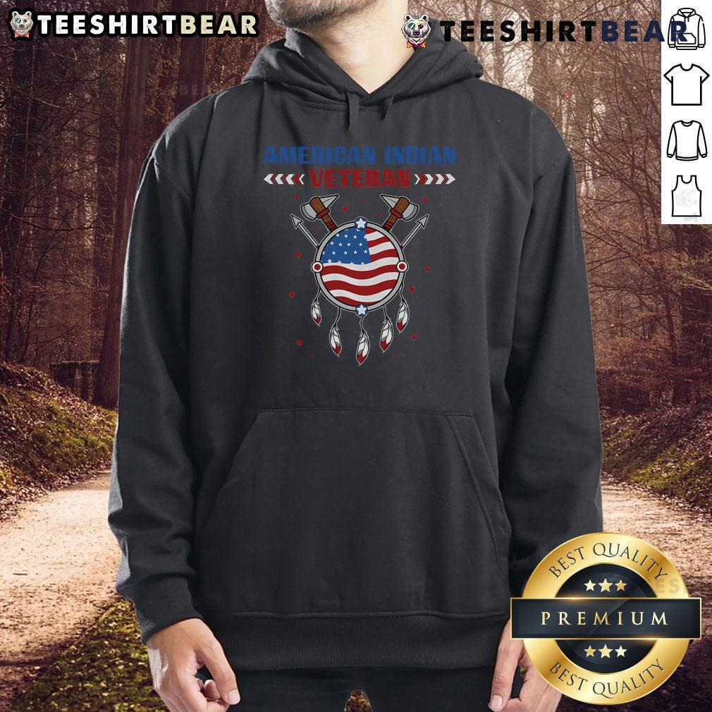 Top Native American Indian Veteran Usa Flag Patriotic Indigenous Hoodie Patriotic Indigenous hoodie featuring Native American Indian veteran design with USA flag, perfect for honoring service.