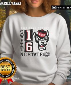 Alt Text: NC State Wolfpack 2025 NCAA Women's Basketball Tournament sweatshirt featuring a No Look Pass design for March Madness.