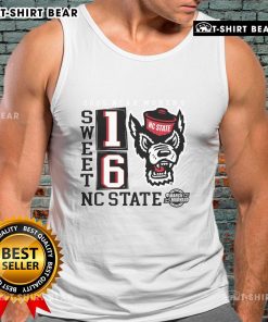 Stylish NC State Wolfpack tank top featuring a no-look pass design for the 2025 NCAA Women's Basketball Tournament.