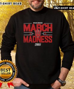 Indiana Hoosiers March Madness sweatshirt for NCAA Men's Basketball 2025, showcasing school pride and team spirit.