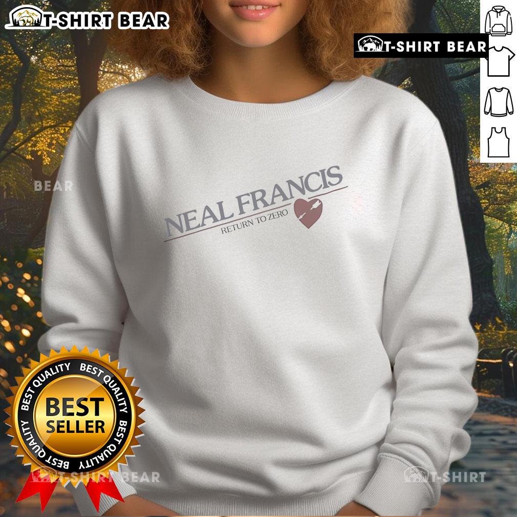 Top Neal Francis Return To Zero Heart Sweatshirt Alt Text: Top Neal Francis Return to Zero Heart Sweatshirt featuring a unique design and vibrant colors for music fans.