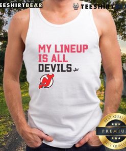 Top New Jersey Devils My Lineup tank top featuring team colors and logo, perfect for fans and summer wear.