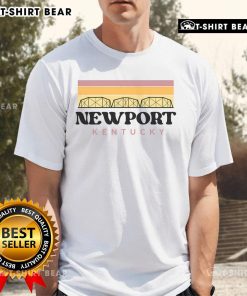 Top Newport Kentucky Bridge Vintage Stripes T-Shirt showcasing a stylish design featuring the iconic bridge in retro stripes.