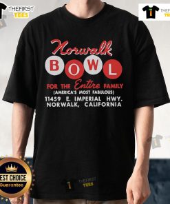 Alt Text: Vintage T-shirt featuring 'Top Norwalk Bowl' design, perfect for family outings and bowling enthusiasts.