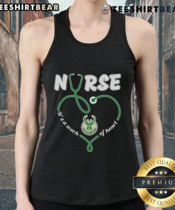Top Nurse Milwaukee Bucks Its A Work Of Heart Tank Top showcasing a stylish design for dedicated nurses and basketball fans.