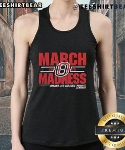 Top Omaha Mavericks 2025 March Madness D1 Men's Basketball tank top featuring team colors and logo design.