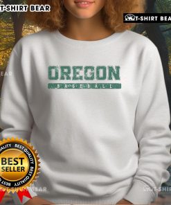 Vintage green sweatshirt featuring Oregon baseball design, perfect for fans of the team and retro sports fashion.