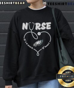 Cozy sweatshirt featuring 'It's a Work of Heart' design for Philadelphia Eagles fans, perfect for game day or everyday wear.