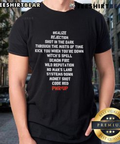 Top Realize Rejection Shot In The Dark Through The Mists Of Time t-shirt featuring a unique graphic design.