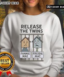 Cozy Top Release The Twins sweatshirt featuring Fannie Mae and Freddie Mac design, perfect for casual wear.