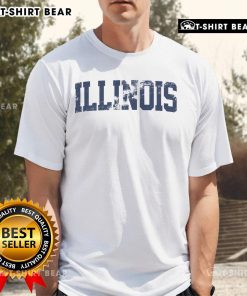 Top Retro Illinois Vintage Orange Blue Throwback T-Shirt featuring classic design and vibrant colors for Illinois fans.