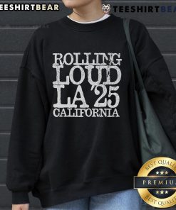 Top Rolling Loud LA 25 California sweatshirt featuring vibrant graphics and a comfortable fit for festival fans.