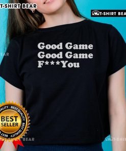 Top Sarah Spain Good Game F You Ladies Tee featuring a stylish design for sports fans, perfect for casual wear.
