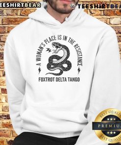 Top-Snake women's resistance hoodie featuring Foxtrot Delta Tango design, perfect for activism and casual wear.