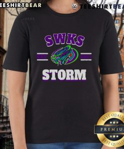 Top Southwest Kansas Storm logo on a stylish ladies tee, perfect for fans of the team and casual wear.
