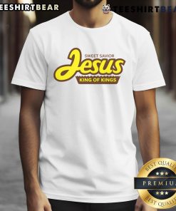 Top Sweet Savior Jesus King Of Kings T-Shirt design featuring a bold graphic and inspiring religious message.